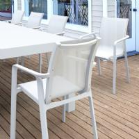 Pacific 11 Piece Dining set with Extension Table and Sling Arm Chairs White Frame White Sling ISP0232S-WHI-WHI - 1