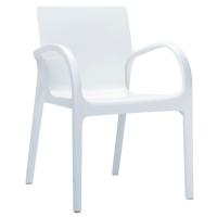 Dejavu Polycarbonate Arm Chair White ISP032-GWHI