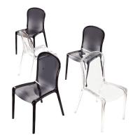 Victoria Polycarbonate Modern Dining Chair Transparent Black ISP033-TBLA - 6
