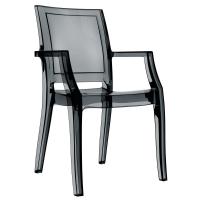 Arthur Polycarbonate Arm Chair Black ISP053-TBLA