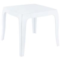 Queen Polycarbonate Square side Table Glossy White ISP065-GWHI