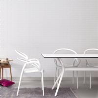Mila Dining Arm Chair White ISP085-WHI - 16