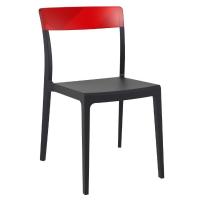 Flash Dining Chair Black with Transparent Red ISP091-BLA-TRED