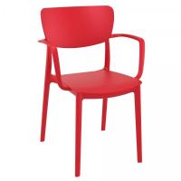 Lisa Outdoor Dining Arm Chair Red ISP126-RED