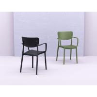 Loft Outdoor Dining Arm Chair Black ISP128-BLA - 9