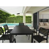 Artemis Resin Rectangle Outdoor Dining Set 7 Piece with Arm Chairs Dark Gray ISP1862S-DGR - 4