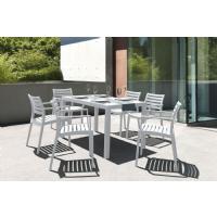 Artemis Resin Rectangle Outdoor Dining Set 7 Piece with Arm Chairs Dark Gray ISP1862S-DGR - 11