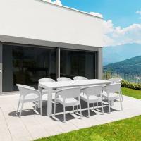 Panama Extendable Patio Dining Set 9 piece White ISP8083S-WH
