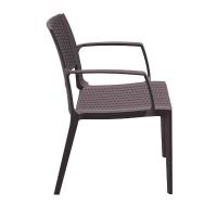 Capri Resin Wickerlook Arm Chair Brown ISP820-BR - 3