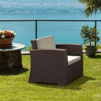Monaco Wickerlook Club Chair Brown with Cushion ISP831-BR - 8