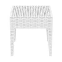 Miami Square Resin Wickerlook Side Table White ISP858-WH - 1