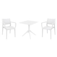 Artemis Dining Set with Sky 27" Square Table White S011108-WHI