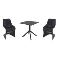 Bloom Dining Set with Sky 27" Square Table Black S048108-BLA