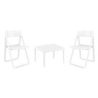 Dream Conversation Set with Sky 24" Side Table White S079109-WHI