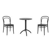 Marie Bistro Set with Octopus 24" Round Table Black S251160-BLA