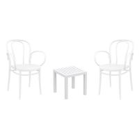 Victor XL Conversation Set with Ocean Side Table White S253066-WHI