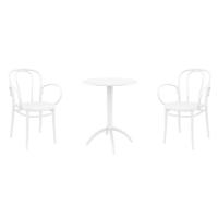 Victor XL Bistro Set with Octopus 24" Round Table White S253160-WHI