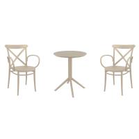 Cross XL Bistro Set with Sky 24" Round Folding Table Taupe S256121-DVR