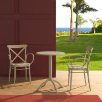 Cross XL Bistro Set with Octopus 24" Round Table Taupe S256160-DVR